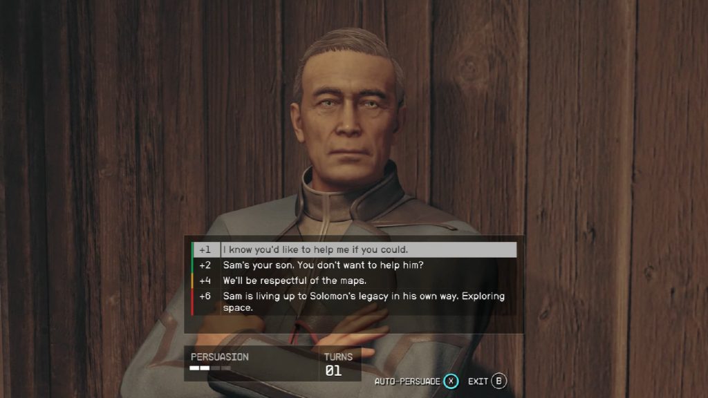 Starfield Persuasion Dialogue Options