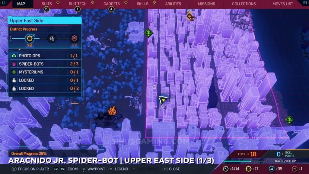 Aracnido Jr. location - Upper East Side Spider Bots Marvel's Spider-Man 2