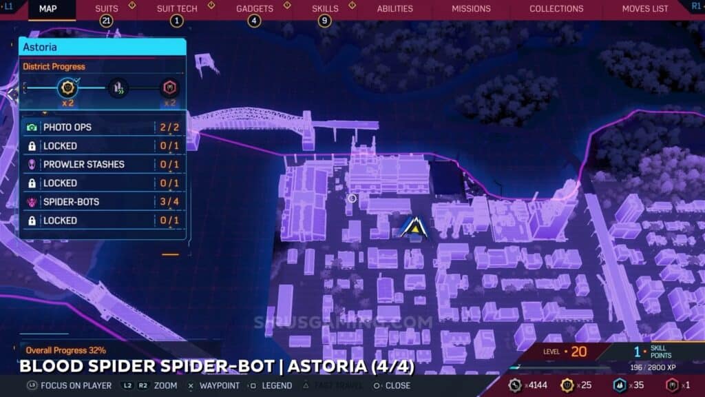 Blood Spider location - Astoria Spider Bots Marvel's Spider-Man 2