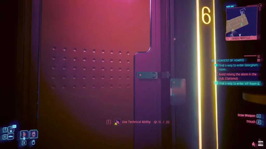 Cyberpunk 2077 Heaviest of Hearts Gig Walkthrough - VIP room 6 main entrance