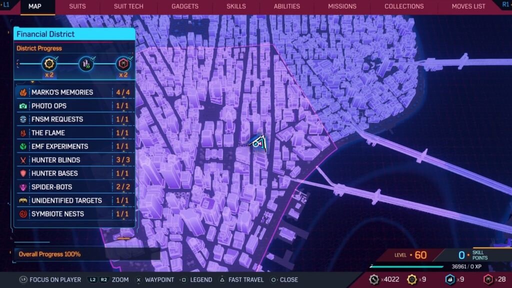 Financial District Starting Point Map Location - How to get the Soar Trophy in Marvel's Spider-Man 2