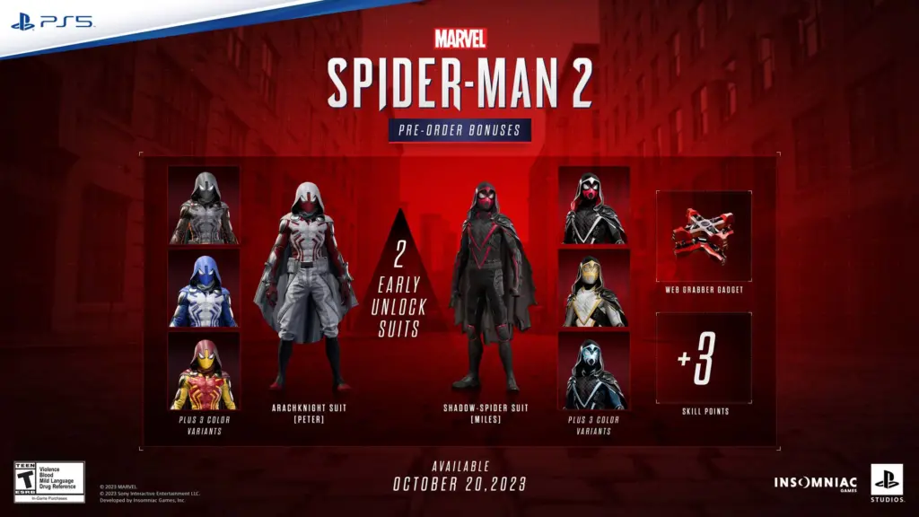 Marvel's Spider-Man 2 Pre-Order Bonuses