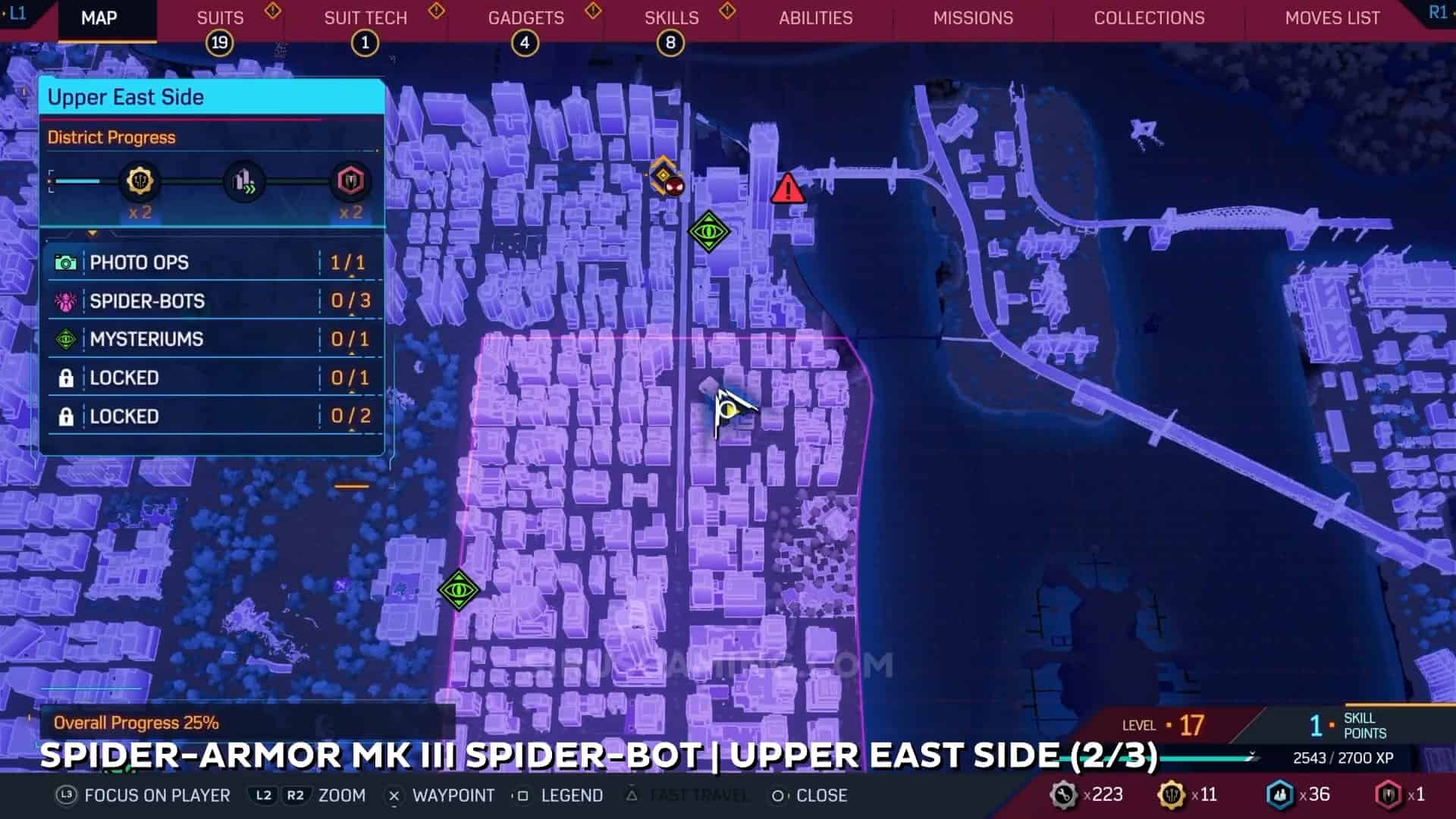 Spider-Armor MK III location - Upper East Side Spider Bots Marvel's Spider-Man 2