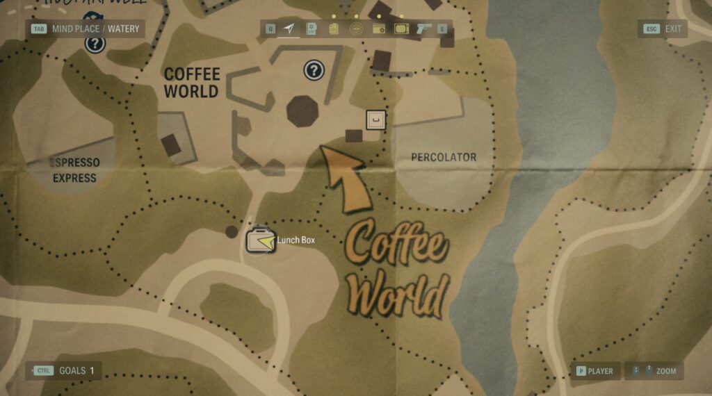 Coffee World - Watery Alex Casey Lunchbox Map Location