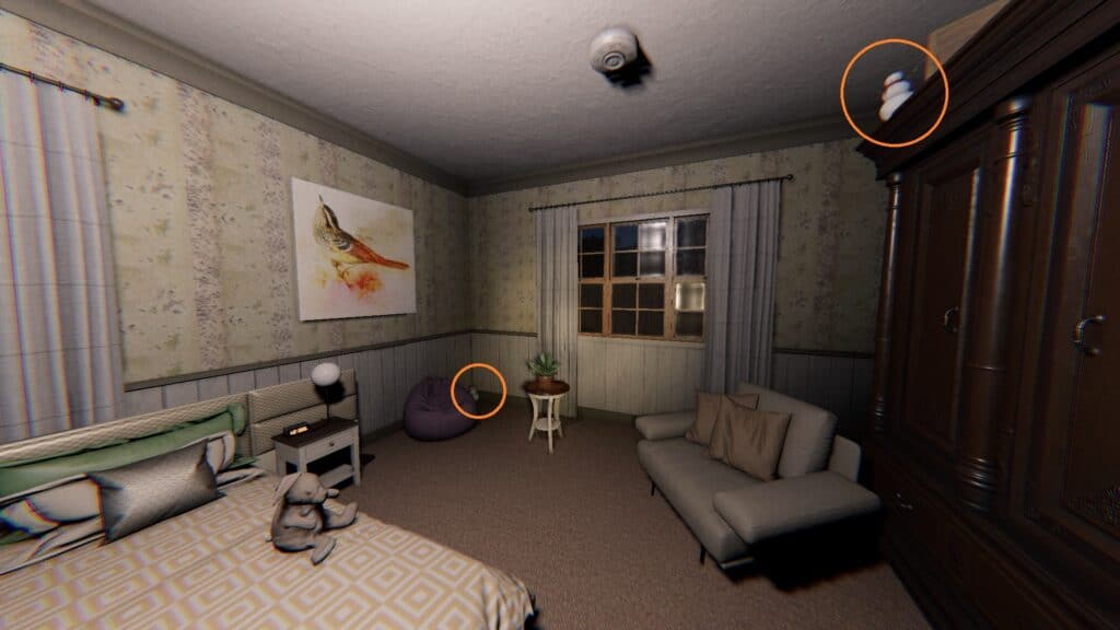 Left Side Bedroom Area - All Dancing Snowmen Locations in 13 Willow Street Phasmophobia