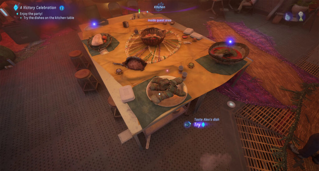 Try out the dishes - Avatar Frontiers of Pandora A Victory Celebration Walkthrough