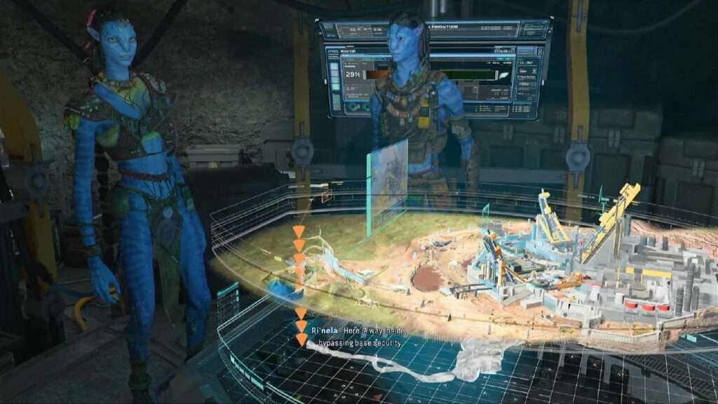 Talk to Ri'nela at the holotable in the Command Center - Avatar Frontiers of Pandora Last Strike Walkthrough