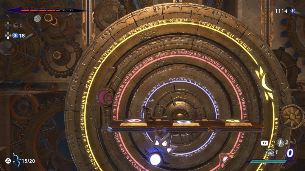 middle red ring of the golden wheel activated - Prince of Persia The Lost Crown Golden Wheel Left Room Solution