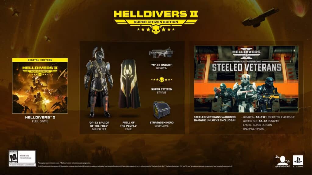 What are the contents of the Helldivers 2 Super Citizen Edition