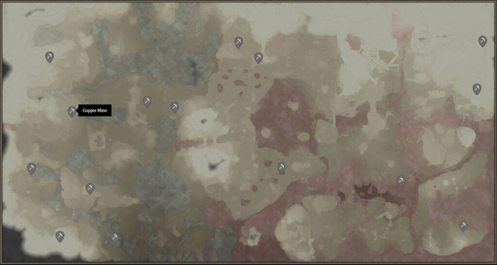 Copper Ore Location in Enshrouded map