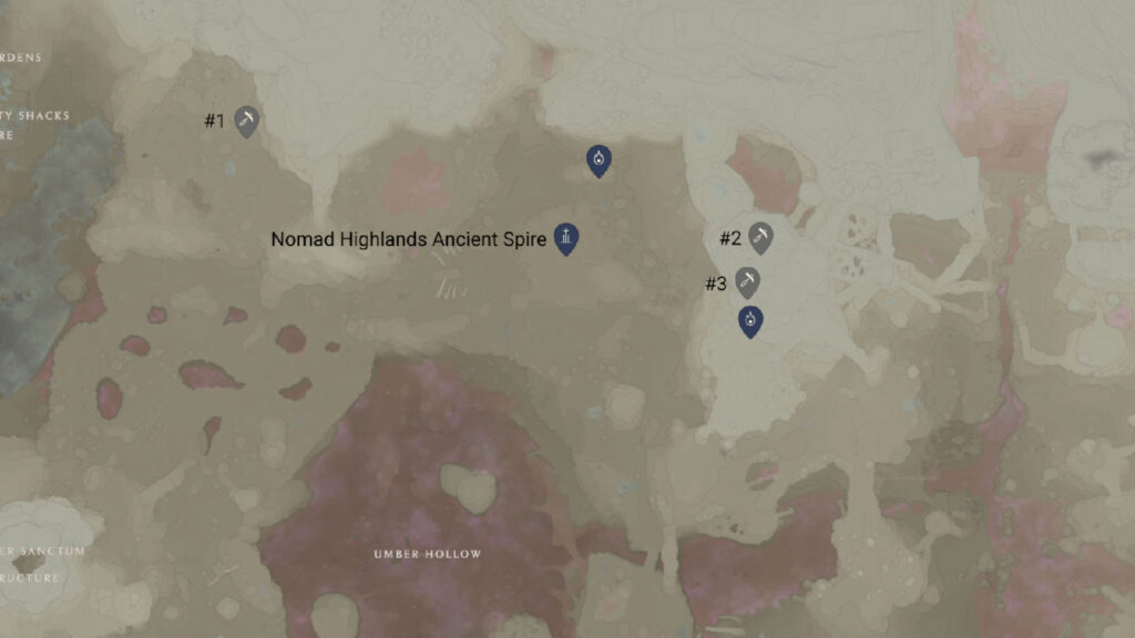 Enshrouded Obsidian Ore Locations map 