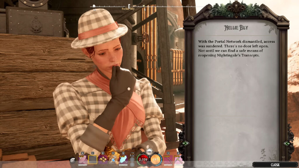 Nellie Bly and the Portal Stabiliser Quest - Nightingale Main Story Progression Guide