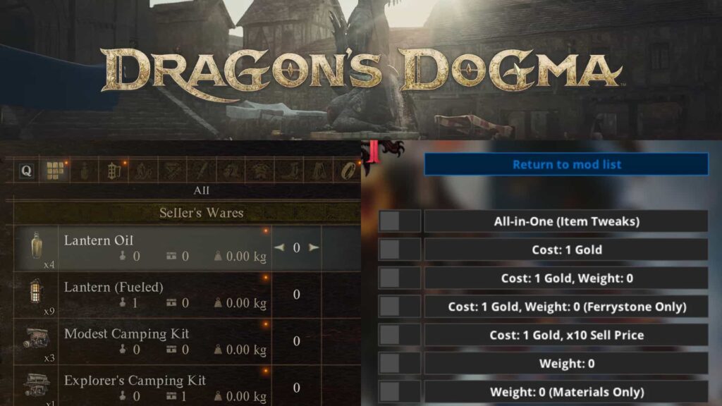 Higher Item Sell Price & Item Tweaks - Top 10 Best Mods in Dragon's Dogma 2