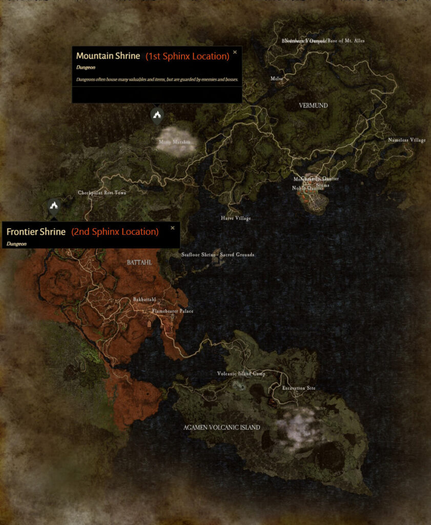 Dragon's Dogma 2 Sphinx locations