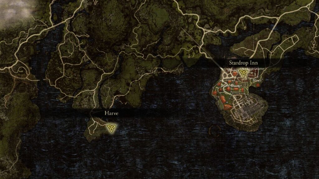 Stardrop Inn and Harve Village locations - How to unlock the Mystic Spearhand vocation Dragon's Dogma 2