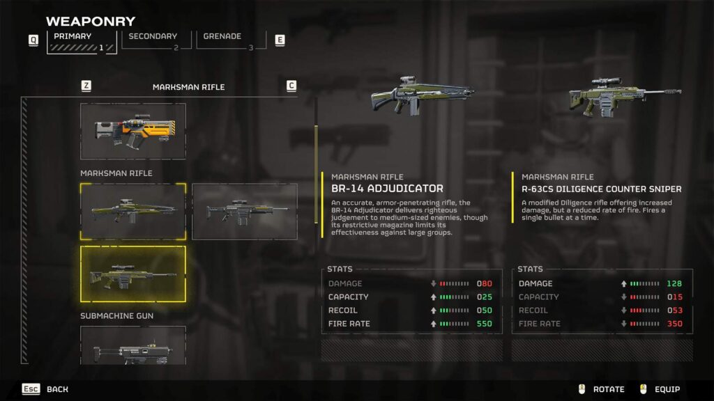 Adjudicator Marksman Rifle vs the Diligence Sniper in Helldivers 2