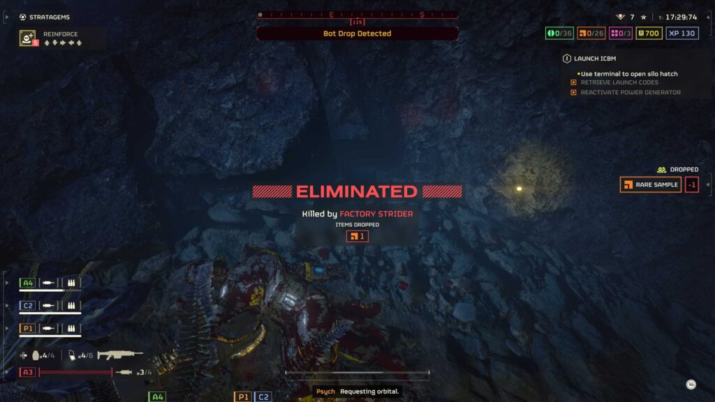 Killed by Factory Strider in Helldivers 2